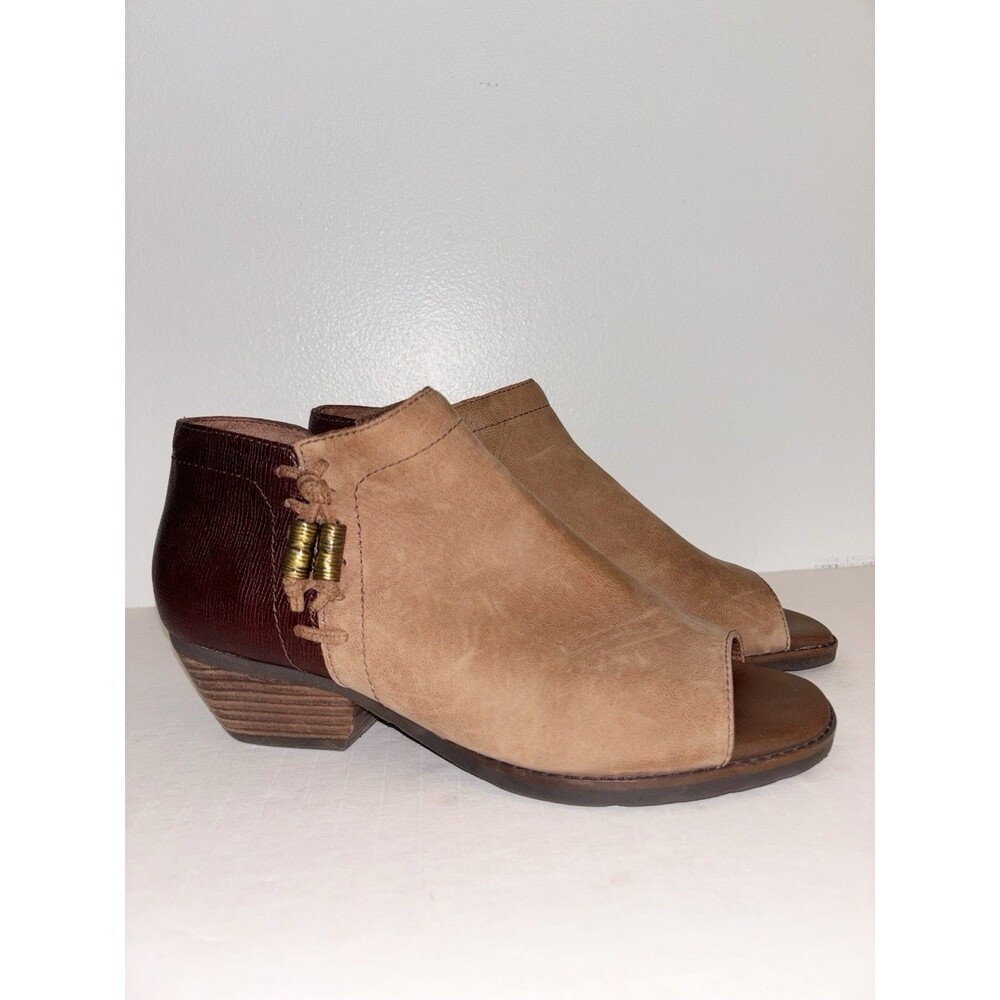 OTBT Women's Truckage Open Toe Brown Booties Size 8